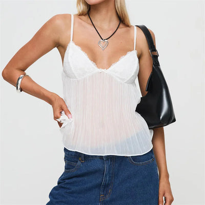 Celestelle™ | Top plissé en dentelle