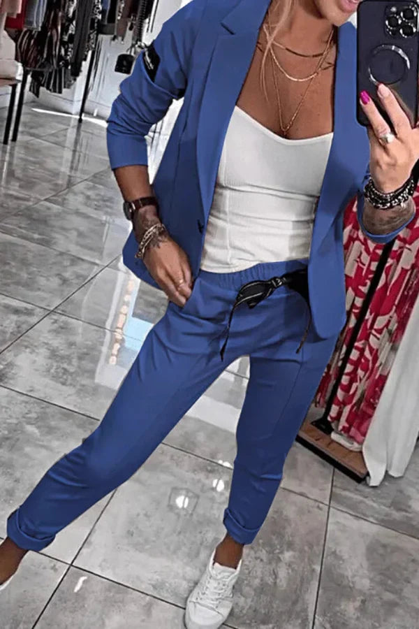 Celestelle™ | Ensemble blazer fluide & pantalon jogger chic