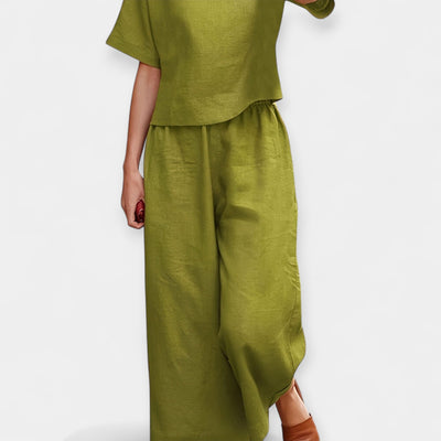 Celestelle™ | Ensemble pantalon fluide à manches courtes