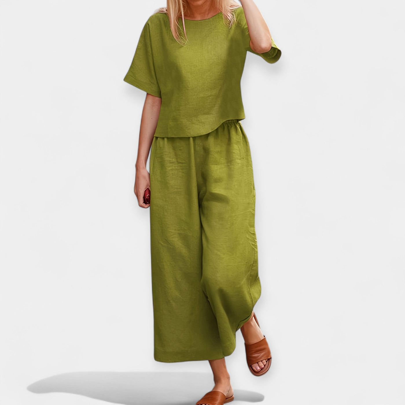 Celestelle™ | Ensemble pantalon fluide à manches courtes