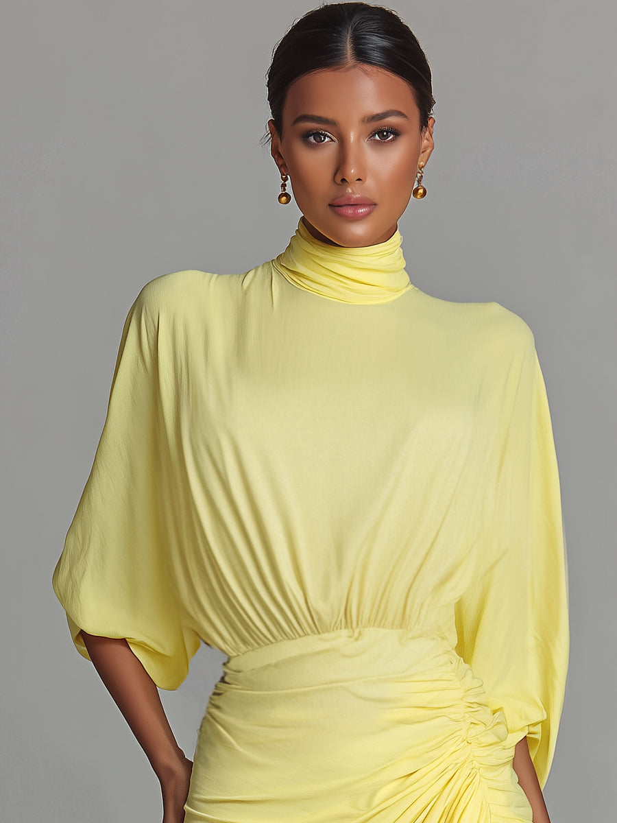 Célestelle™ | Robe maxi fluide jaune vif