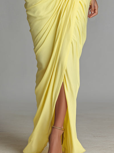 Célestelle™ | Robe maxi fluide jaune vif