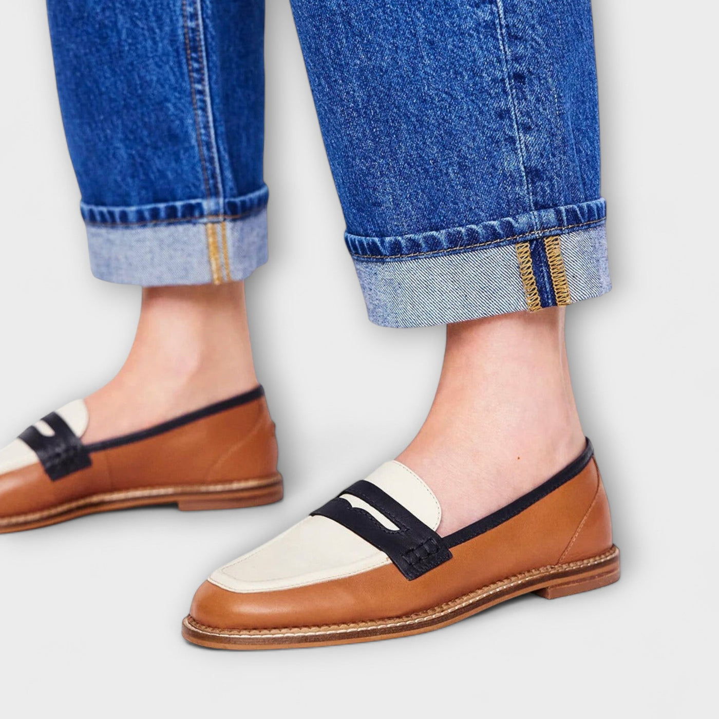 Celestelle™ | Loafer brune à bout rond et color-block