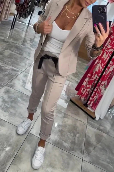 Celestelle™ | Ensemble blazer fluide & pantalon jogger chic