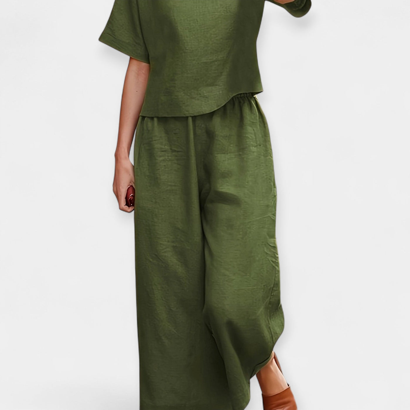 Celestelle™ | Ensemble pantalon fluide à manches courtes