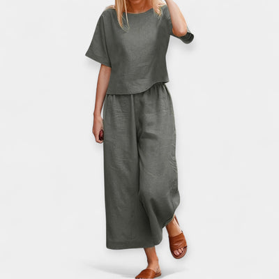 Celestelle™ | Ensemble pantalon fluide à manches courtes