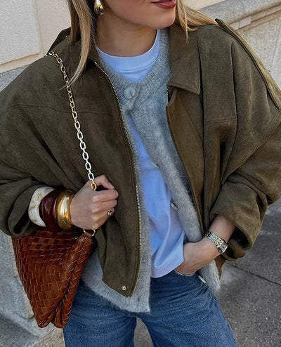 Celestelle™ | Veste en suède casual chic
