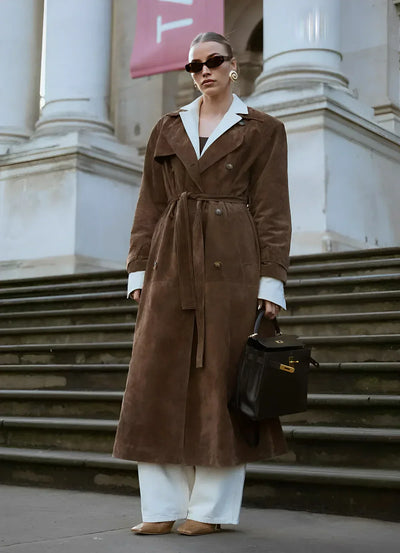 Celestelle™ | Manteau trench en suède élégant
