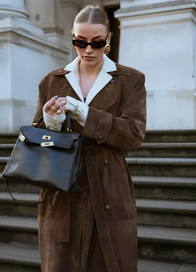 Celestelle™ | Manteau trench en suède élégant
