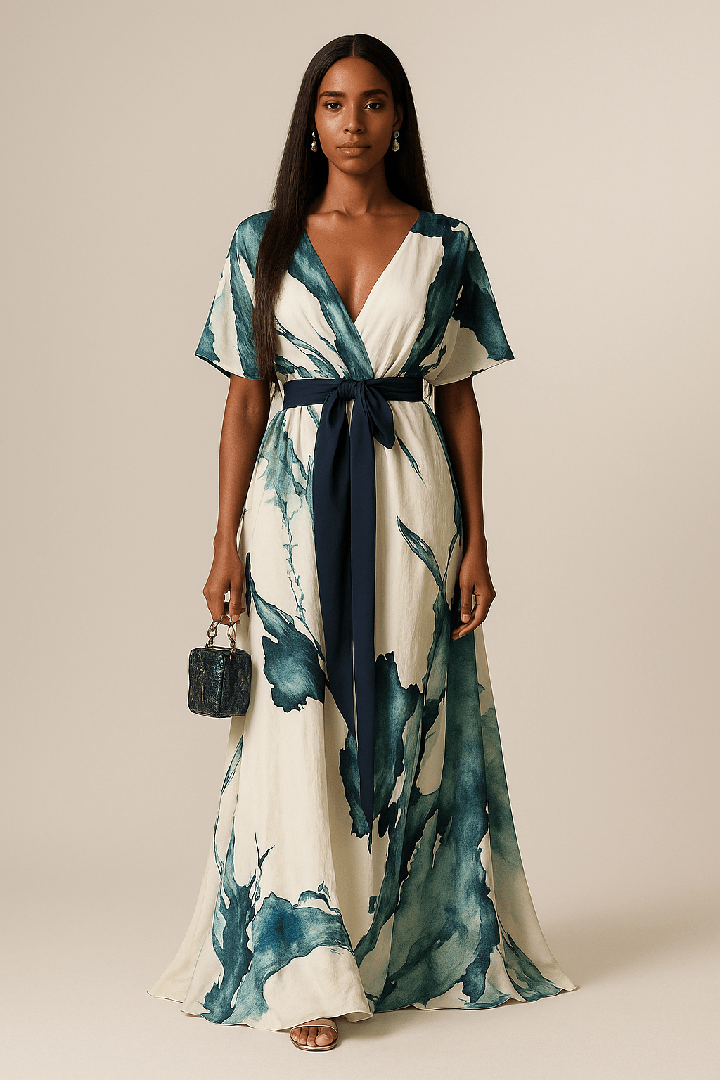 Celestelle™ | Robe Longue à Imprimé Aquarelle