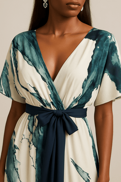 Celestelle™ | Robe Longue à Imprimé Aquarelle