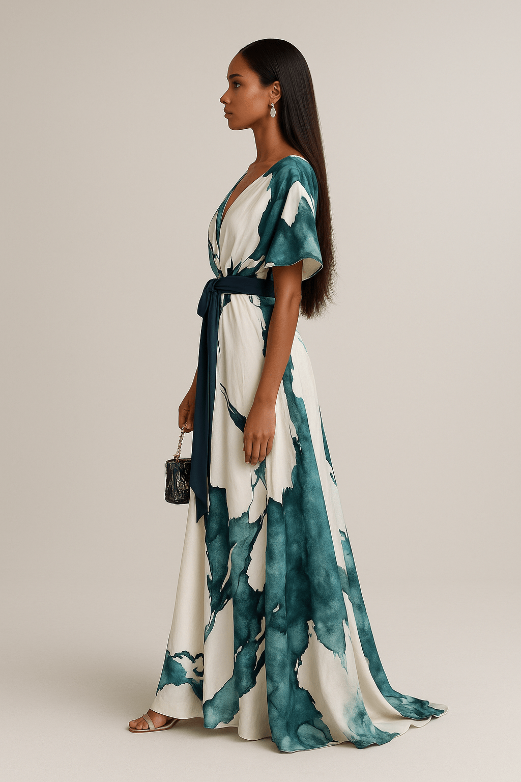 Celestelle™ | Robe Longue à Imprimé Aquarelle