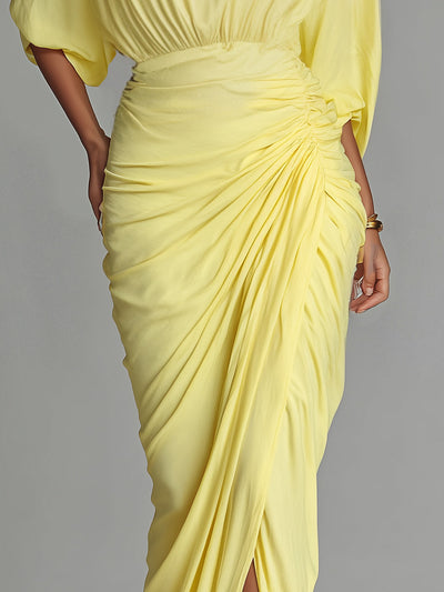 Célestelle™ | Robe maxi fluide jaune vif