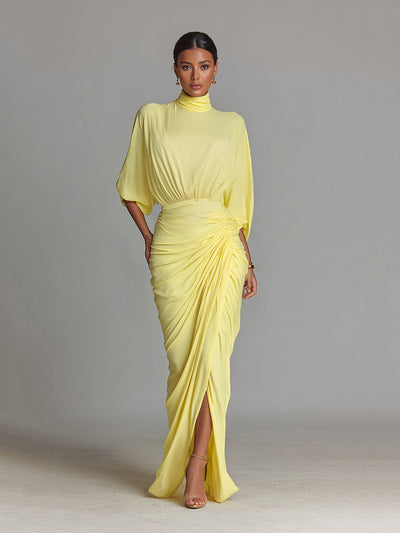 Célestelle™ | Robe maxi fluide jaune vif